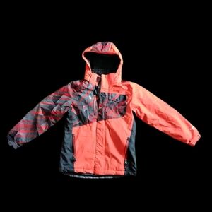 Free Country All Season Outdoor Jacket Orange and Gray Youth Size Large 10/12